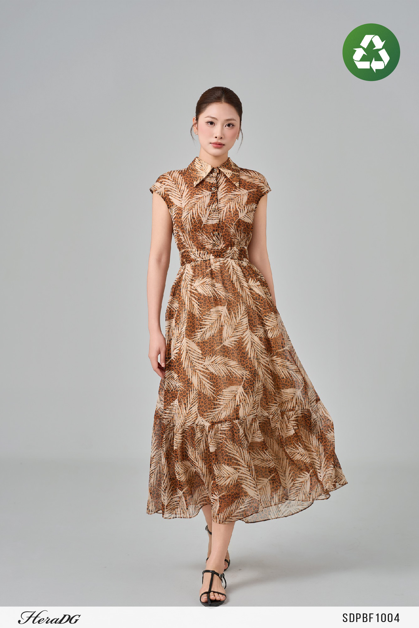 Ảnh của Đầm eo nhún in họa tiết